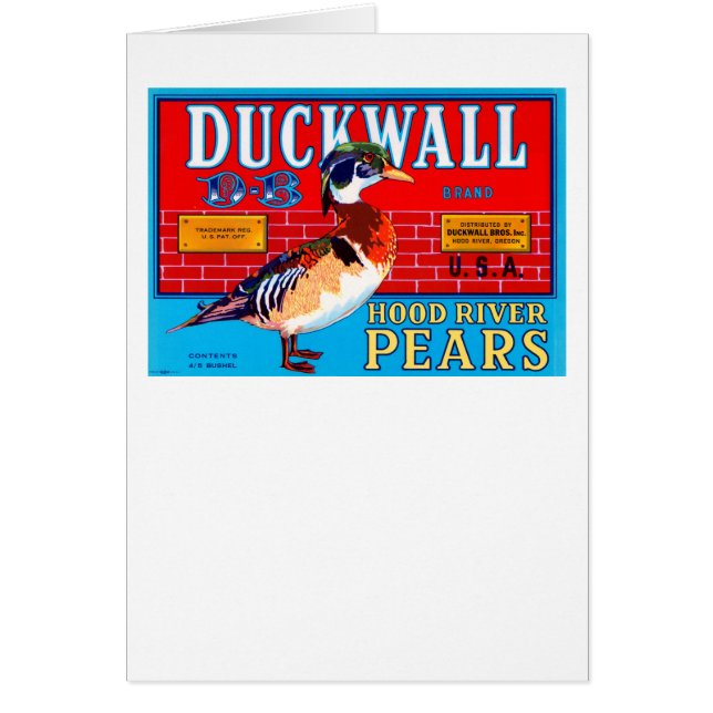 Duckwall Hood River Päron Hälsningskort (Framsidan)