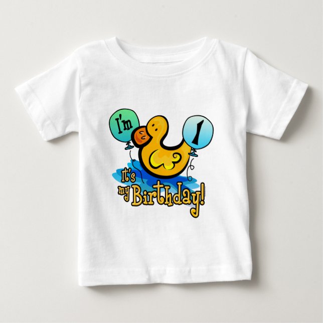 Ducky 1st födelsedag t-shirt (Framsida)