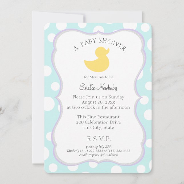 Ducky Baby Shower Inbjudningar (Framsida)