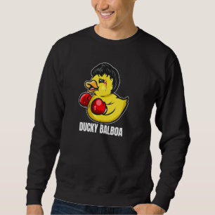 Ducky Balboa Funny Rubber Anka Boxer & Fighter Pul Lång Ärmad Tröja
