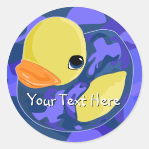 Ducky blåttCamo gummi Runt Klistermärke