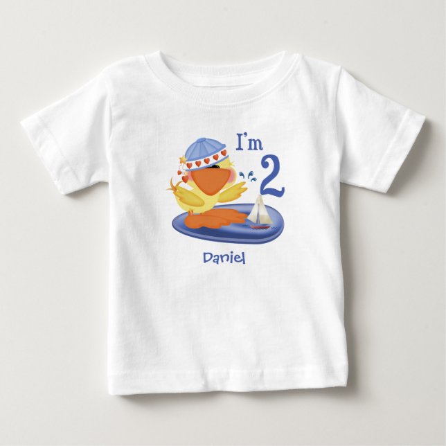 Ducky Boy 2nd Birthday Baby T-Shirt (Framsida)