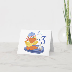 Ducky Boy 3rd Birthday Fill-in-inbjudan Tack Kort