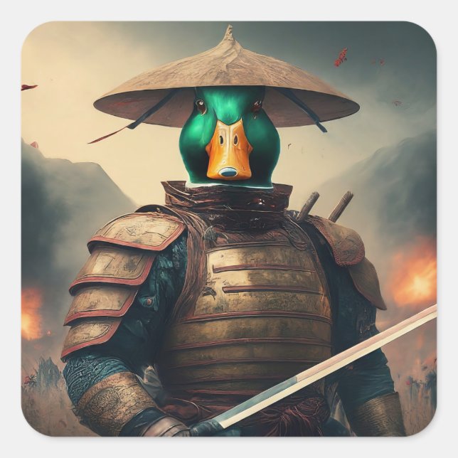 Ducky Defender Fyrkantigt Klistermärke (Framsida)