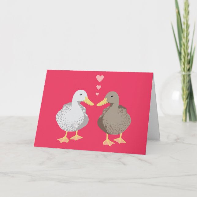 Ducky Kärlek Valentines kort (Framsida)