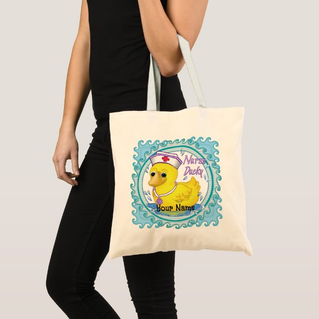 Ducky Nurse Tote Bag Tygkasse (Framsida (produkt))