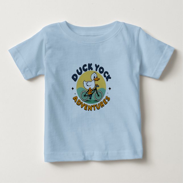 Ducky Rider Cute Tecknad Cycle T-Shirt (Framsida)