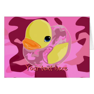 Ducky rosa Camo Hälsningskort