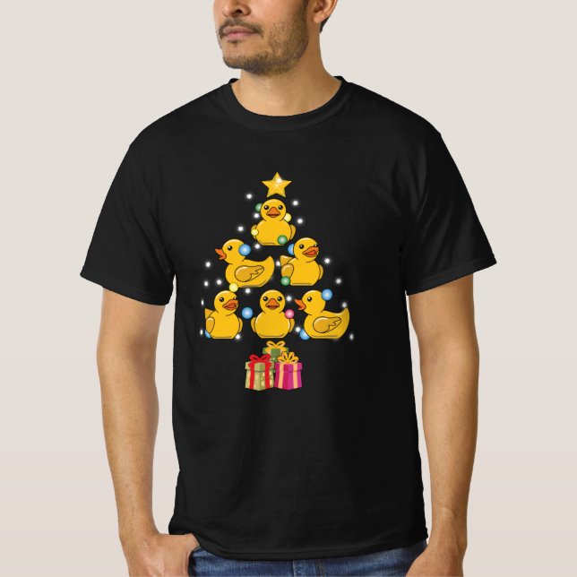 Ducky Rubber Anka Julgran T Shirt (Framsida)