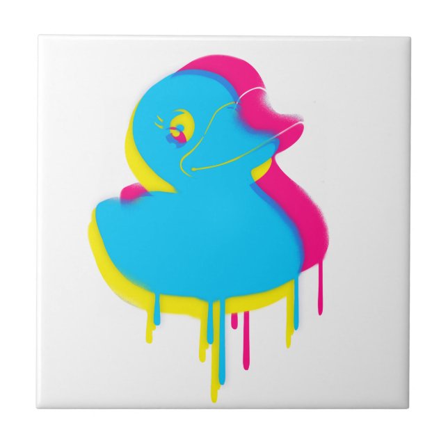 Ducky Rubber gummi för konst för ankagrafittipop Kakelplatta (Framsidan)