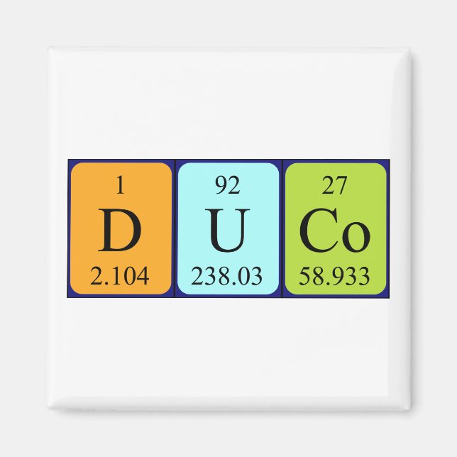 Duco Periodisk bord namn magnet (Framsidan)