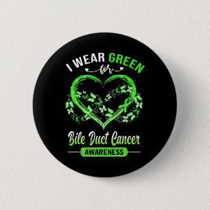 Duct Cancer Awareness Jag Har Grön Fjäril Hjärtat Knapp