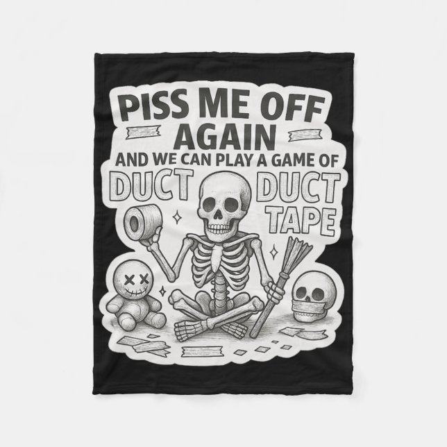 Duct Duct Tape Skeleton Funny Sarcastic Halloween Fleecefilt (Framsidan)