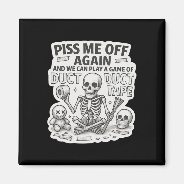 Duct Duct Tape Skeleton Funny Sarcastic Halloween Magnet (Framsidan)