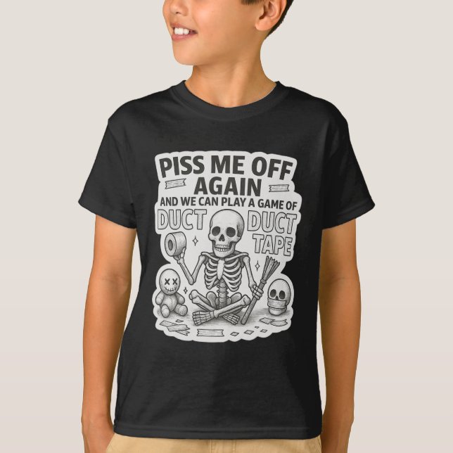 Duct Duct Tape Skeleton Funny Sarcastic Halloween T Shirt (Framsida)