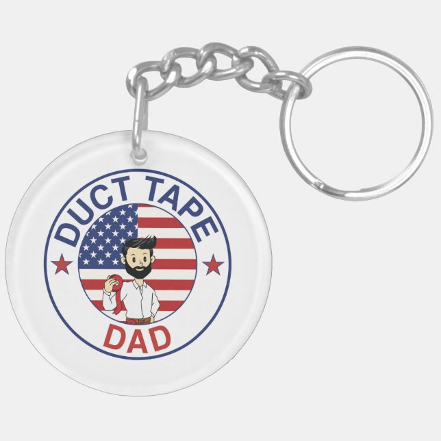 Duct Tape Dad - Acrylic Keychain (Vänster Baksida)