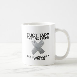 Duct Tape Dämpa Dum Rolig Mugg