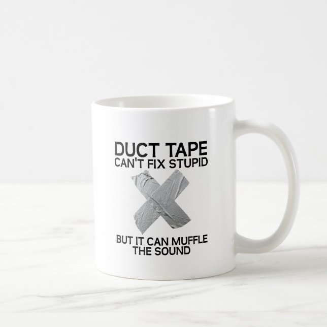 Duct Tape Dämpa Dum Rolig Mugg (Höger)