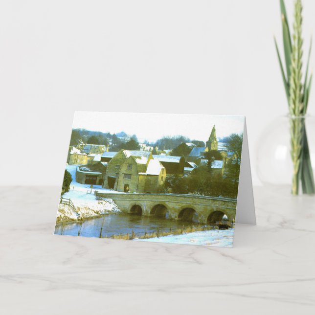 Duddington-scen i Northamptonshire snö Helgkort (Framsida)