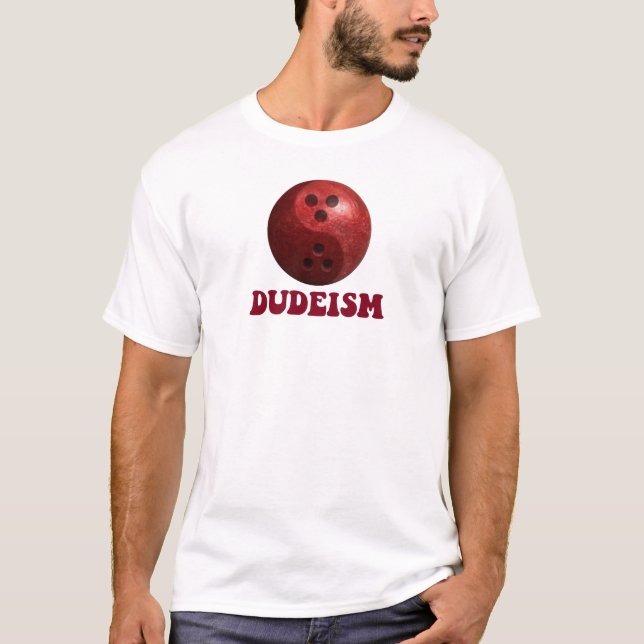 Dudeism Bowling Ball T-Shirt (Framsida)