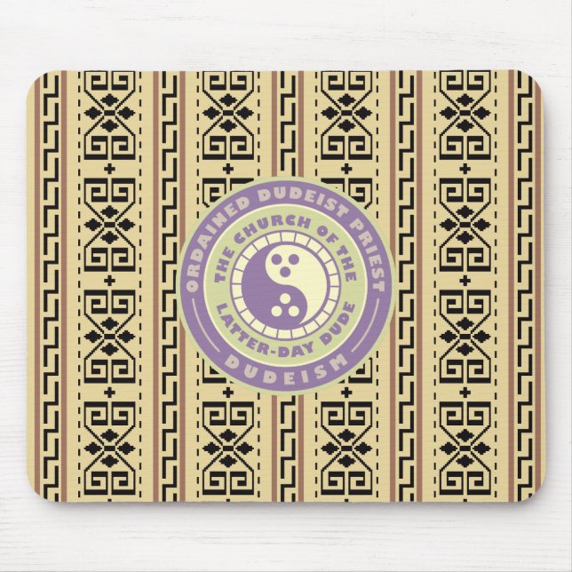 Dudeism Ordnad Dudeist Priest Mousepad Musmatta (Framsidan)