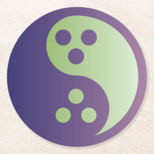 Dudeism Yin Yang Underlägg (runda) Papper Rund