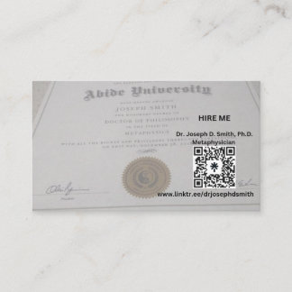 Dudeist Metaphysician Visitkort