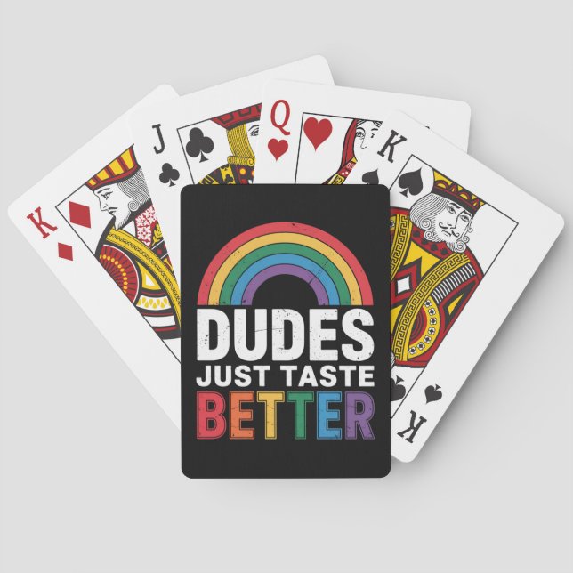 Dudes bara Taste LGBTQ Gift med bättre funktion Ga Casinokort (Baksidan)