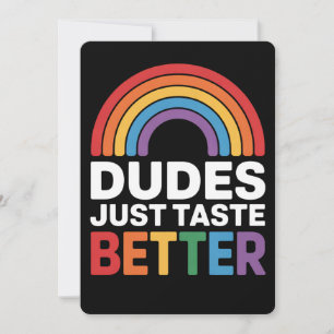 Dudes bara Taste riktigare Gay Rainbow LGBTQ Inbjudningar