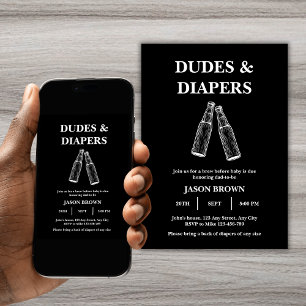 Dudes & Diaper Party Manar babbladdare Inbjudningar