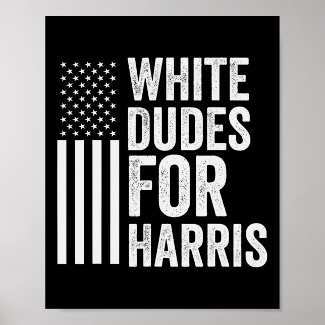 Dudes for Harris Support President Kamala USA flag Poster (Framsidan)