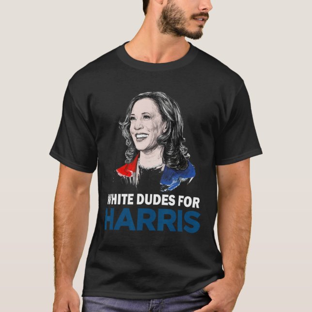 Dudes for Harris Women Support President Kamala Ha T Shirt (Framsida)