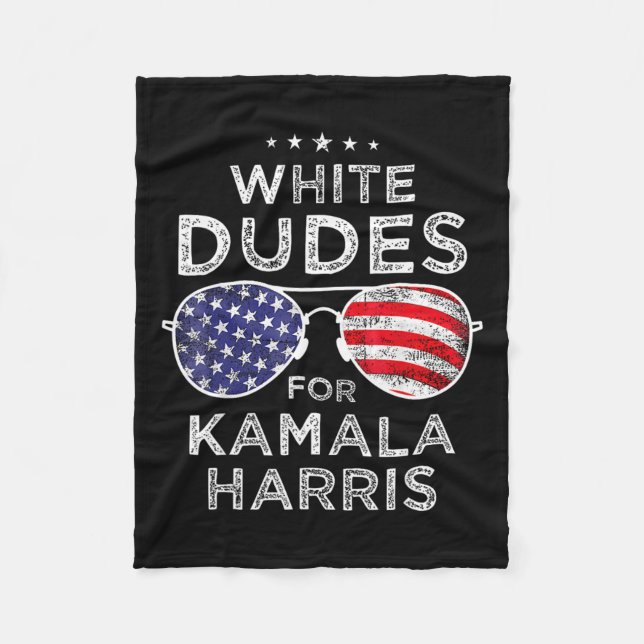 Dudes for Kamala Harris Sungles Retro Fleecefilt (Framsidan)