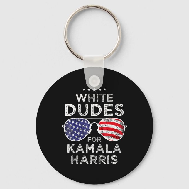 Dudes for Kamala Harris Sungles Retro Nyckelring (Framsida)