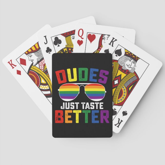 Dudes just Taste riktigare Gay LGBT-Pride Casinokort (Baksidan)