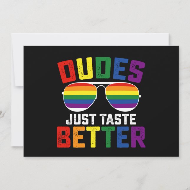 Dudes just Taste riktigare Gay LGBT-Pride Inbjudningar (Framsida)