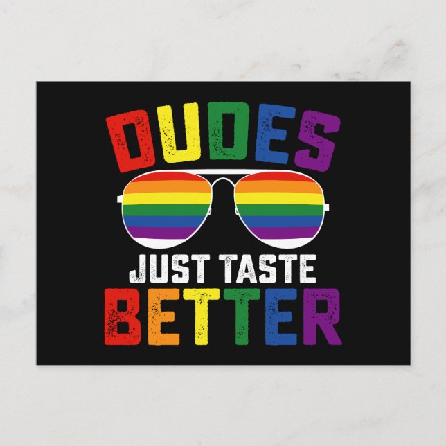 Dudes just Taste riktigare Gay LGBT-Pride Vykort (Framsida)