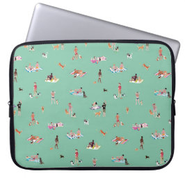 DUDES och HUNDAR STRAND Mint Laptop Fodral