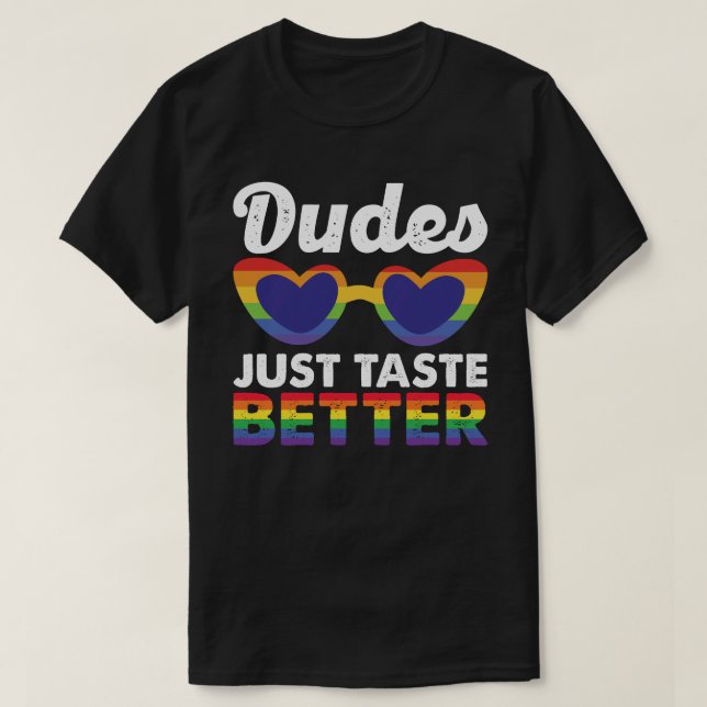 Dudes Taste bara smaka bättre Pride i måndags Retr T Shirt (Design framsida)
