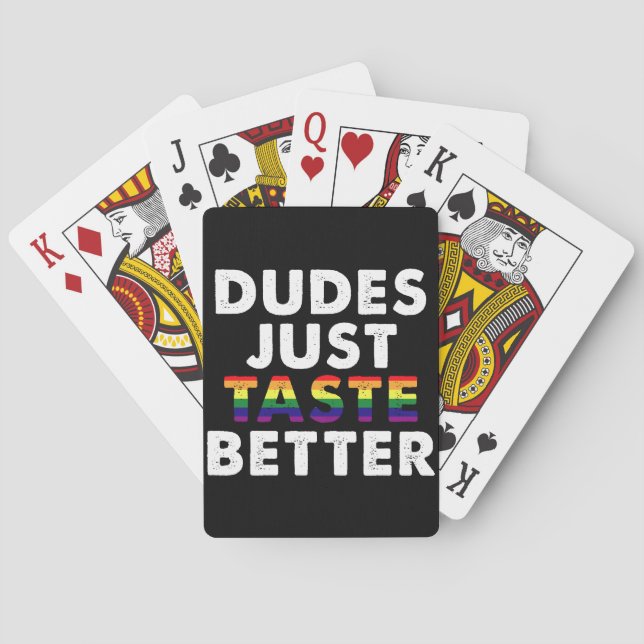Dudes Taste Better Gay pride Gift Idea Casinokort (Baksidan)