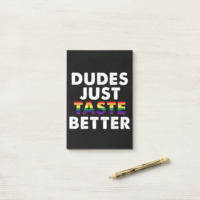 Dudes Taste Better Gay pride Gift Idea Post-it Block (På skrivbordet)