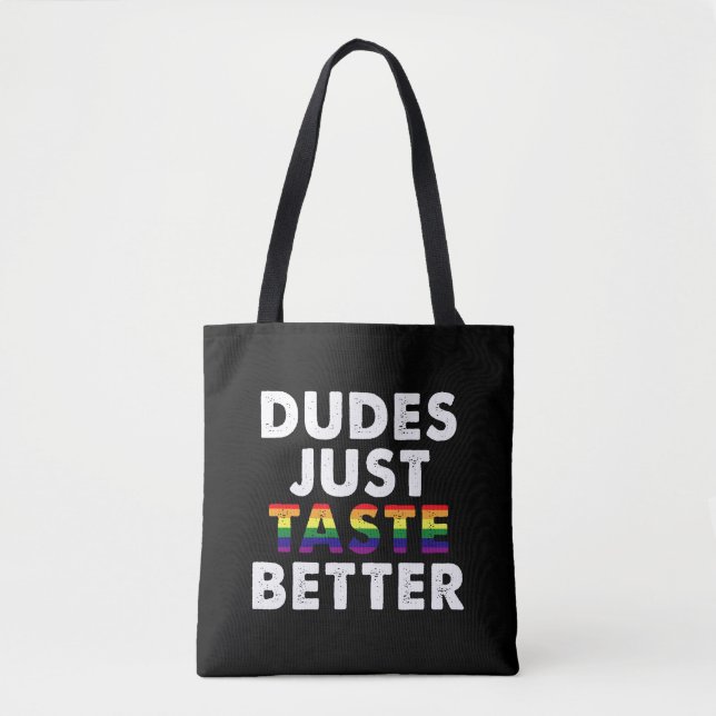 Dudes Taste Better Gay pride Gift Idea Tygkasse (Framsida)