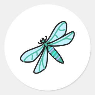 Dudle a Dragonfly Runt Klistermärke