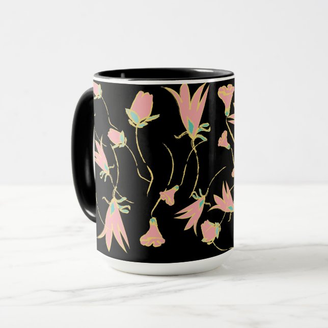 Dudle blommigt kaffe koppar (Framsida vänster)