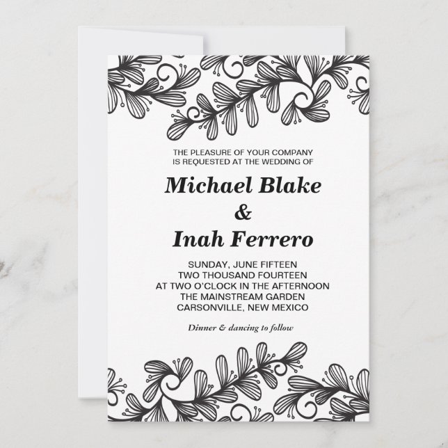 Dudle löv inbjudningar (Framsida)