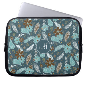 Dudle paisley-lökblomma boho mönster teal laptop fodral