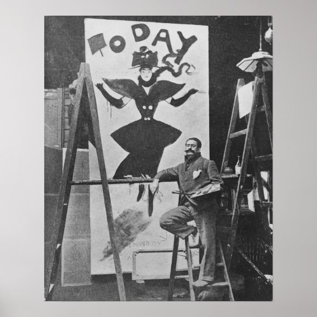 Dudley Hardy målar en poster (Framsidan)