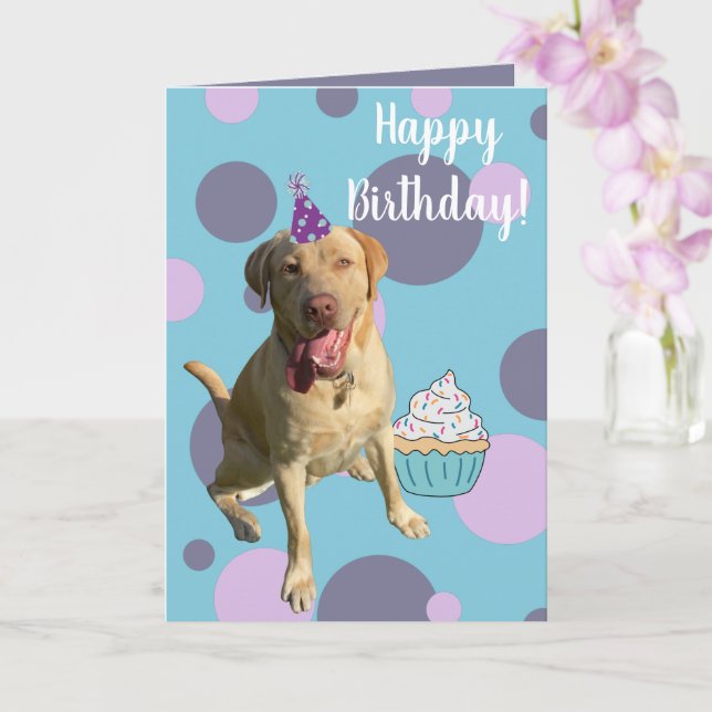 Dudley Labrador Birthday Kort (Orkide)