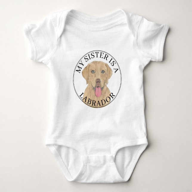Dudley Labrador Hund Big Sister T Shirt (Framsida)