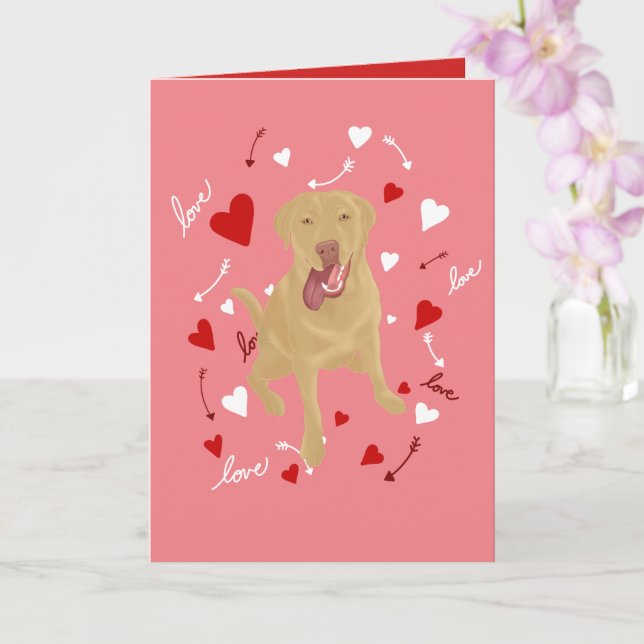 Dudley Labrador Retriever Valentines day Kort (Orkide)